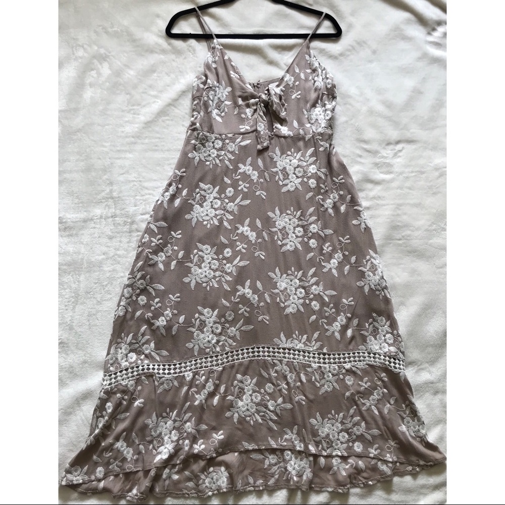 Astr the Label Floral Bow Detail Hi Low Dress Sz L